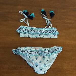 Lison Paris Girls Two piece Swimsuit bikini Zanzibar 100% cotton New size 8 NWT